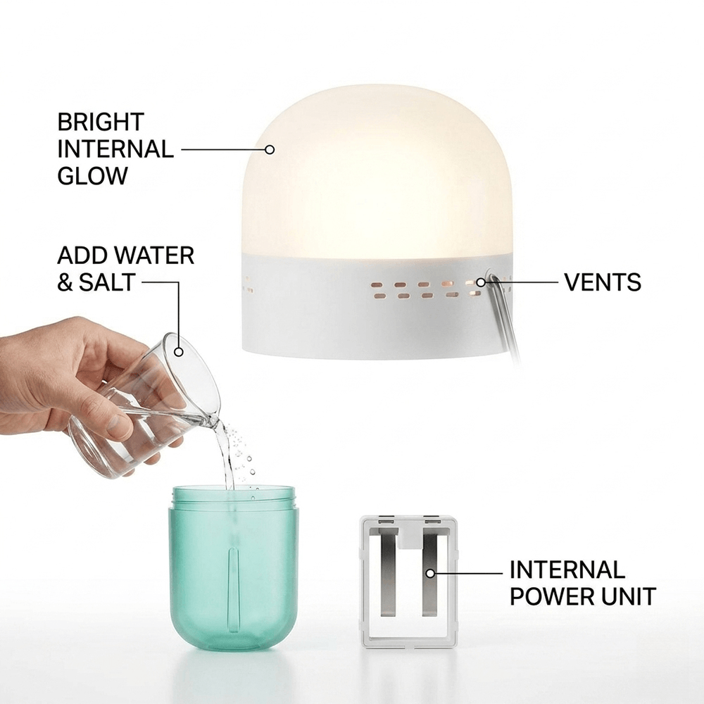 Lámpara de sal portátil compac - Power Outage Light reseña y precio